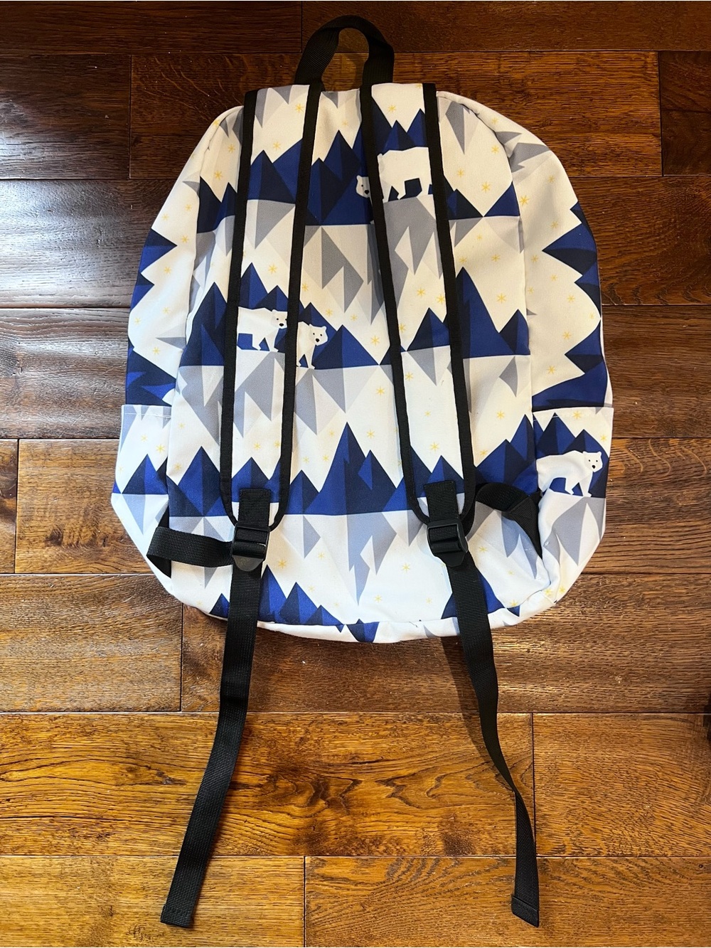 Kids Polar Bear Mountain Print Backpack - Blue White - Picture 3 of 5